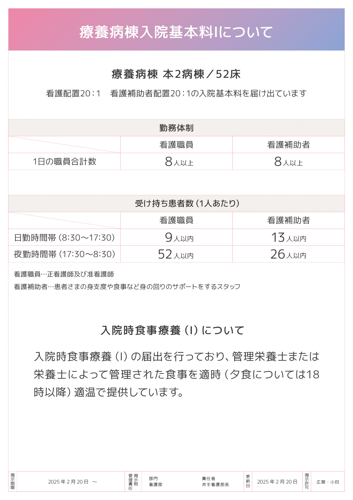 本館2階病棟について